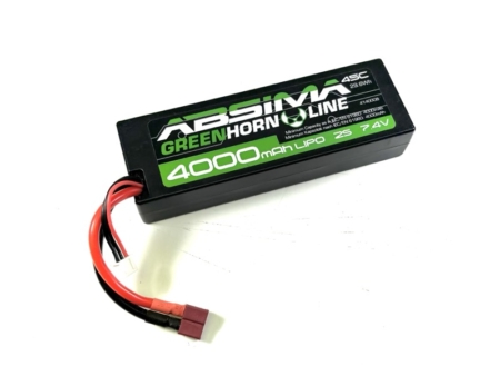 Batería Absima LiPo 2S 7.4V 50C 4000 Greenhorn carcasa rígida (conector TDean) 4140008