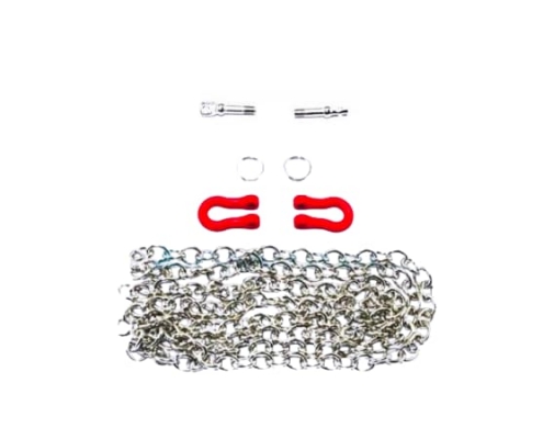 GPM Grilletes con cadenas de metal Rojo/plateado (2pcs) ZSP006-S
