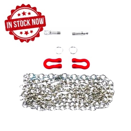 GPM Grilletes con cadenas de metal Rojo/plateado (2pcs) ZSP006-S