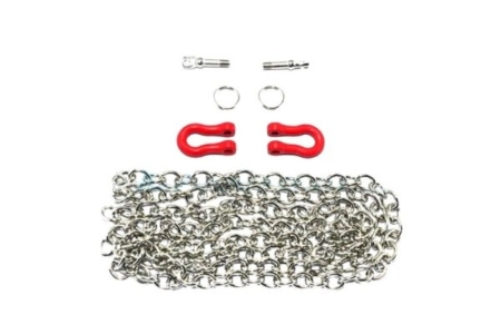 GPM Grilletes con cadenas de metal Rojo/plateado (2pcs) ZSP006-S