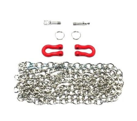 GPM Grilletes con cadenas de metal Rojo/plateado (2pcs) ZSP006-S