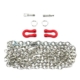 GPM Grilletes con cadenas de metal Rojo/plateado (2pcs) ZSP006-S