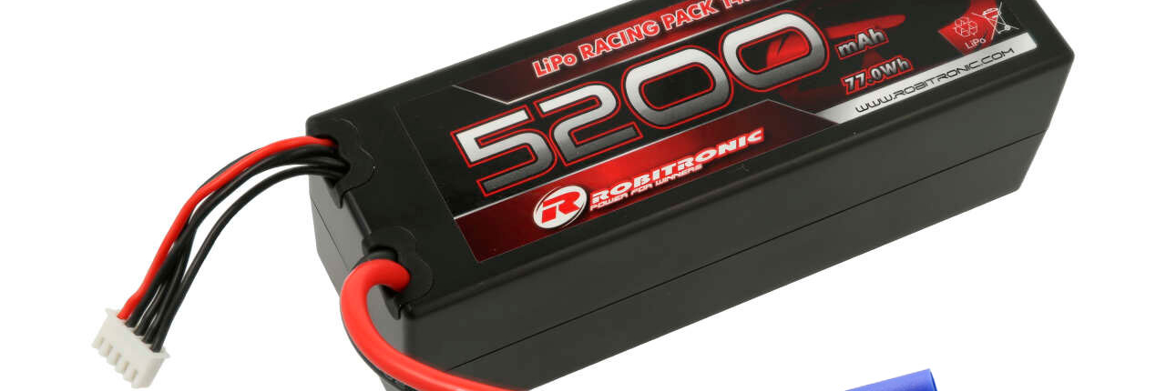 Batería Robitronic LiPo 5200 mAh 4S 40C caja dura conector EC5 R05238EC5