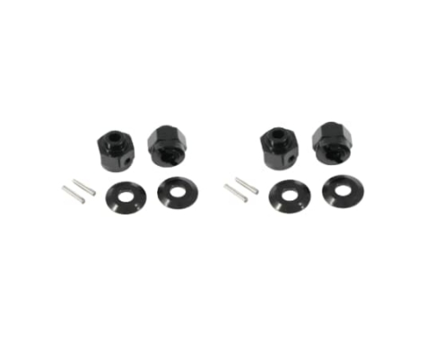 Hexágonos Fastrax Negros (4pcs) para Axial Wraith +3 mm FTAX14