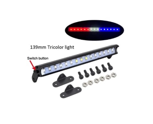 Barra led de 139mm para techo 1/10 crawler tres colores