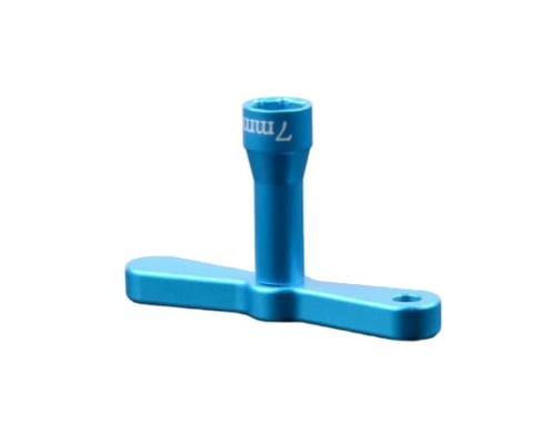 Llave de ruedas 7mm de aluminio Azul