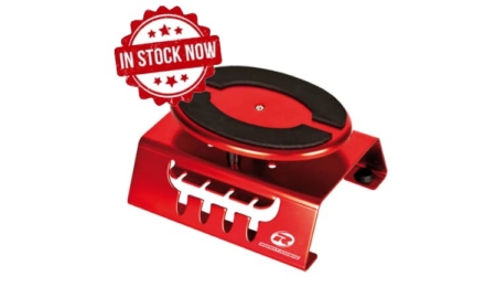 Soporte giratorio Robitronic para coches 1/10 y 1/8 de Aluminio rojo R15001R