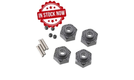 Hexágonos Axial de aluminio 12mm color negro (4pcs) AX30429