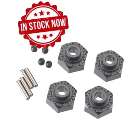 Hexágonos Axial de aluminio 12mm color negro (4pcs) AX30429