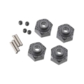 Hexágonos Axial de aluminio 12mm color negro (4pcs) AX30429