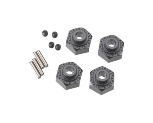 Hexágonos Axial de aluminio 12mm color negro (4pcs) AX30429