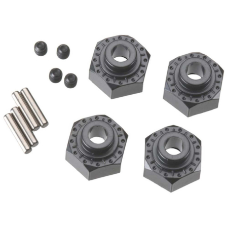Hexágonos Axial de aluminio 12mm color negro (4pcs) AX30429