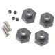 Hexágonos Axial de aluminio 12mm color negro (4pcs) AX30429