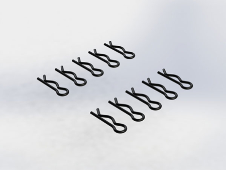 Clips carrocería Arrma grandes negros (10pcs) AR320278