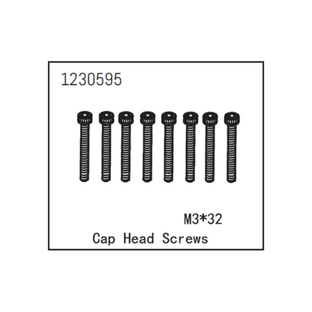 Tornillos Absima de cabeza hueca M3x32 (8pcs) 1230595