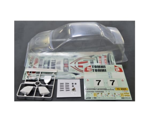 Carrocería Tamiya Mitsubishi Lancer Evo VII WRC 1/10 Sin pintar 50927