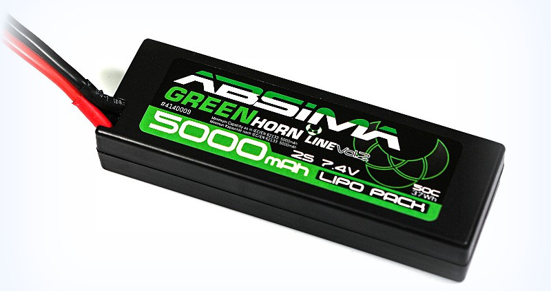 Batería Absima LiPo 2S 7.4V 50C 5000 Greenhorn carcasa rígida (conector TDean) 4140009