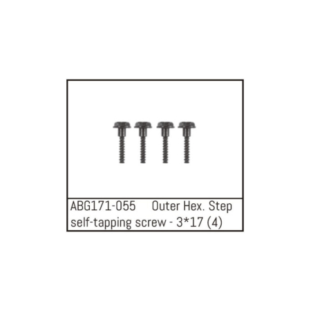 Tornillo autorroscante escalonado hexagonal exterior M3x17 Absima (4pcs) ABG171-055