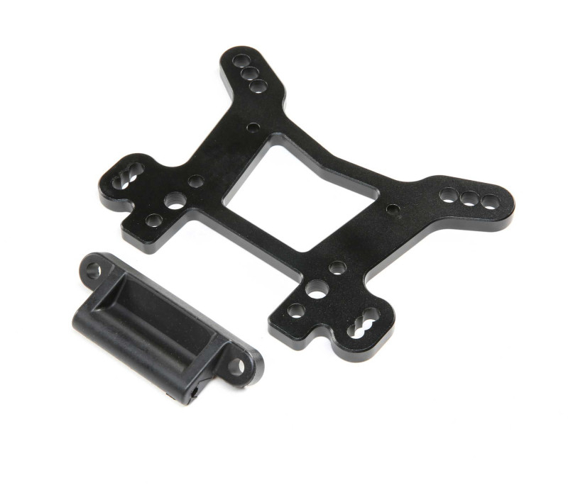 Torreta de amortiguación delantera de aluminio negro Losi DBXL-E-DBXL 2.0 LOS254063