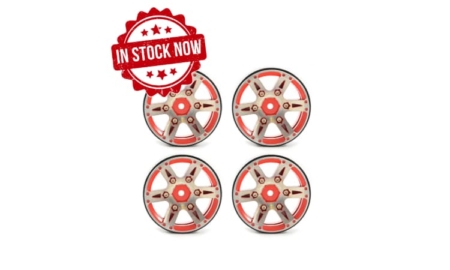 Llantas Fastrax 1.9 de aluminio beadlock 6 radios en rojo (4pcs) FAST0146R