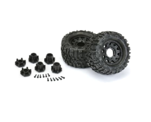Ruedas Proline Trencher 2.8” MTD Raid Black 6x30 F/R 1/10 Hex. extraíbles (2pcs) PRO117010