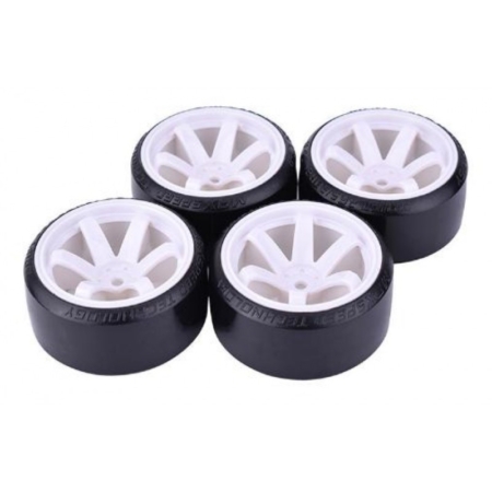 Ruedas Drift 1/10 -6 radios blancos (4pcs) DP3018