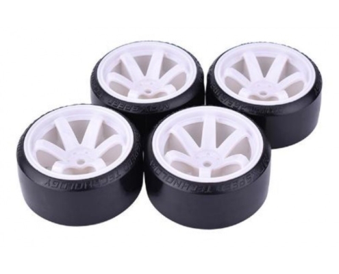Ruedas Drift 1/10 -6 radios blancos (4pcs) DP3018