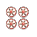 Llantas Fastrax 1.9 de aluminio beadlock 6 radios en rojo (4pcs) FAST0146R