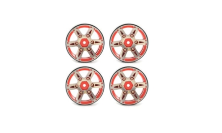 Llantas Fastrax 1.9 de aluminio beadlock 6 radios en rojo (4pcs) FAST0146R
