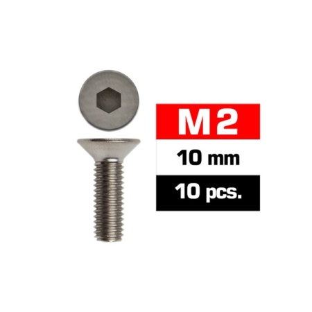Tornillos M2x10 Ultimate Racing Avellanado (10pcs) UR161210