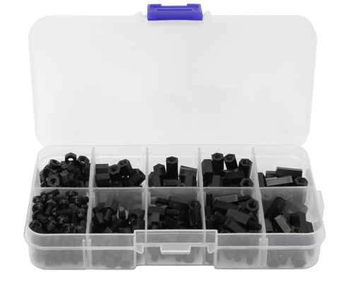 Set de tornillos y espaciadores de nylon M3 (300pcs)