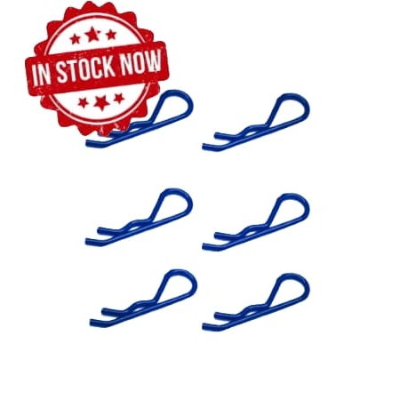 Clips de carrocería Grandes 1/8 Fastrax Azul Metálico (6pcs) FAST210MB