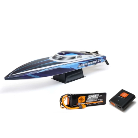 Lancha Sonicwake 24" Self-Righting Brushless Deep-V (con batería y cargador) Azul RTR PRB-1992T2