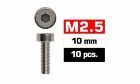 Tornillos M2,5x10 Ultimate Racing cilíndricos (10pcs) UR1632510
