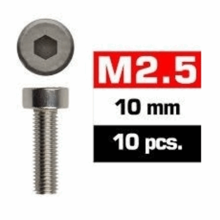 Tornillos M2,5x10 Ultimate Racing cilíndricos (10pcs) UR1632510