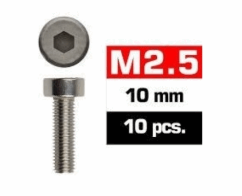 Tornillos M2,5x10 Ultimate Racing cilíndricos (10pcs) UR1632510