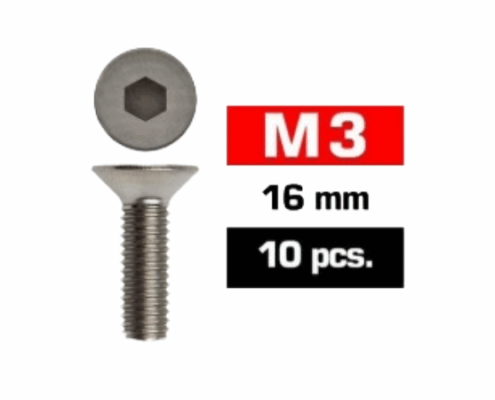 Tornillos M3x16 Ultimate Racing avellanado (10pcs) UR161316