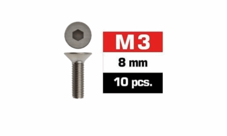 Tornillos M3x8 Ultimate Racing avellanado (10pcs) UR161308