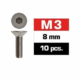 Tornillos M3x8 Ultimate Racing avellanado (10pcs) UR161308