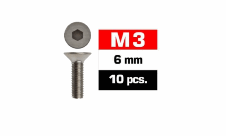 Tornillos M3x6 Ultimate Racing avellanado (10pcs) UR161306