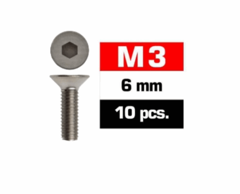 Tornillos M3x6 Ultimate Racing avellanado (10pcs) UR161306