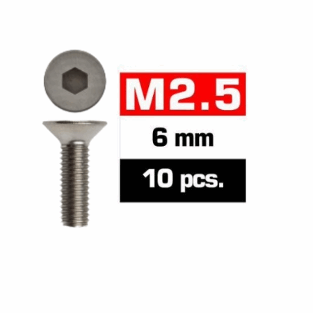 Tornillos M2,5x6 Ultimate Racing avellanado (10pcs) UR1612506