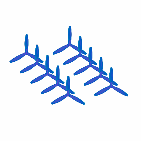 Set de Hélices Gemfan 6040 tres hojas azules Bullnose (10pcs) GEM1
