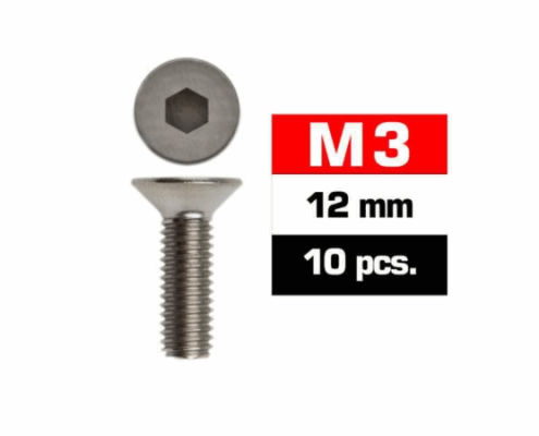 Tornillos M3x12 Ultimate Racing avellanado (10pcs) UR161312