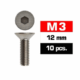 Tornillos M3x12 Ultimate Racing avellanado (10pcs) UR161312