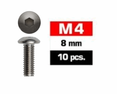 Tornillos M4x8 Ultimate Racing botón (10pcs) UR162408