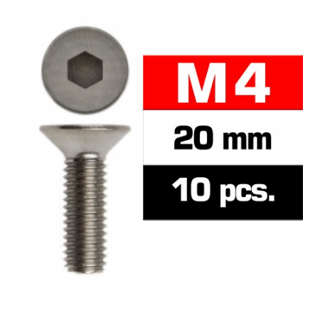 Tornillos M4x20 Ultimate Racing avellanado (10pcs) UR161420