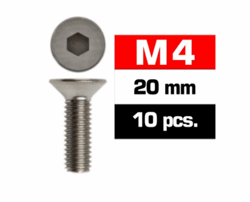 Tornillos M4x20 Ultimate Racing avellanado (10pcs) UR161420