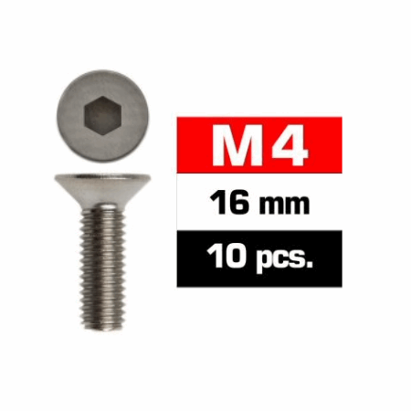 Tornillos M4x16 Ultimate Racing avellanado (10pcs) UR161416