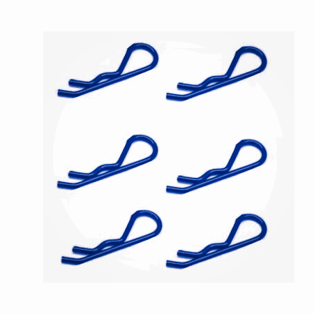 Clips de carrocería Grandes 1/8 Fastrax Azul Metálico (6pcs) FAST210MB